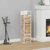 VidaXL Firewood Rack White 25x25x100 Cm, Fireplace Log Holder, Log Holder, Log Rack, 864268