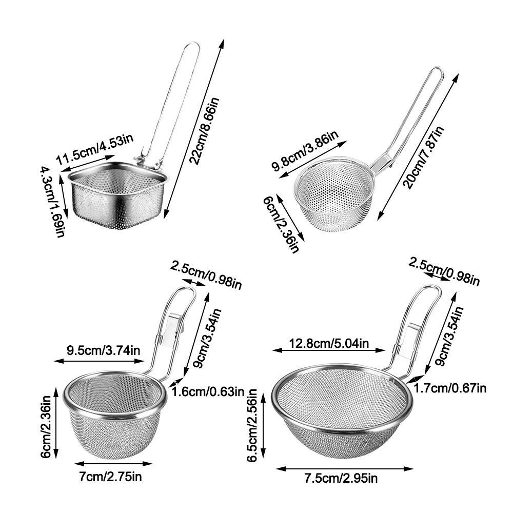 Cooking Utensils Mesh Strainer Spoon Korean Noodles Scoop Stainless Steel Hot Pot Strainer Mesh Long Handle Frying Filter Basket