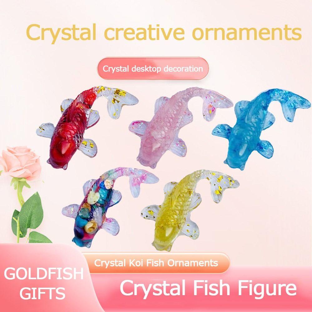 Resin Epoxy Crystal Gravel Carp Ornament Home Decoration Crystal Fish Figure Home