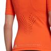 adidas Однотонный свитер с круглым вырезом и принтом логотипа, футболка с коротким рукавом, женские топы, полуударно-оранжевый HI6151