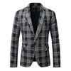 Men's Spring Casual Stand Collar Long Sleeve Single Breasted Suit
