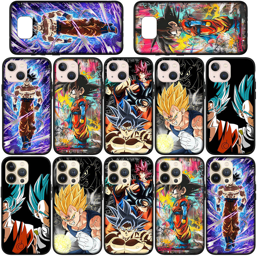 For Samsung Galaxy S24 S23 iPhone 15 14 Xiaomi Redmi Note 13 12 11 8 Plus 10 9 Pro Max X XR Phone Case Super Goku Dragon Ball DragonBall OPPO Huawei