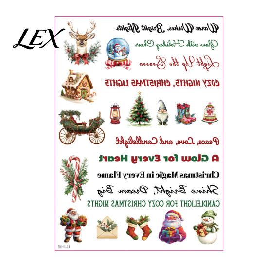 Decorative Graphics for Candles Christmas Candle Transfer Stickers, DIY Holiday Craft Supplies, Waterproof Water Decals Making And Festive Home Decor