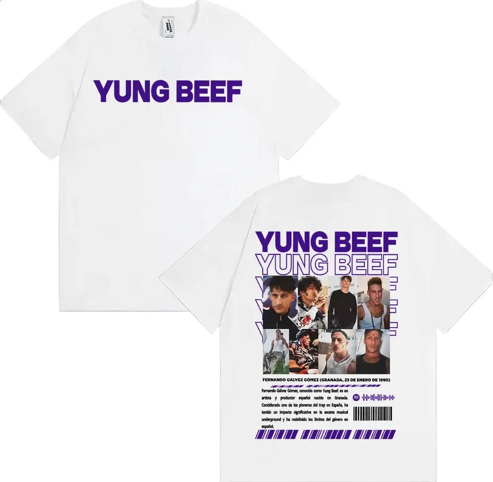 Rapper Yung Beef Album Tour Cover Merch T-shirts for Men Fashion Gothic Hip Hop T Shirt Cotton Oversized T-shirt Streetwear