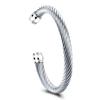 New Trendy Titanium Steel Personalized Twist Cable Opening Adjustable Inlaid Zircon All-Match Fashion Bracelet