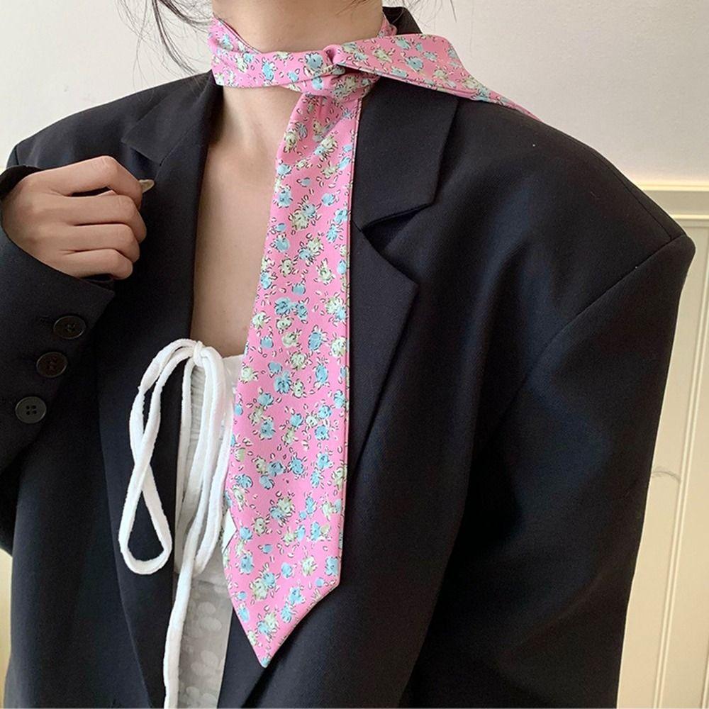 Leopard Print Polka Dot Scarf Printed Shirt Tie Elegant Floral Scarf Party