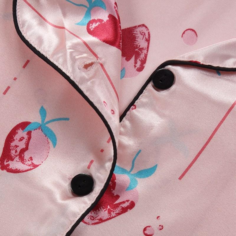 Colorful Fruit & Floral Pajama Sets: Soft Imitation Silk Sleepwear for Children 1-5 Years Old