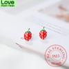 925 Sterling Silver Piercing Strawberry Cut Stud Earrings For Women Girls Wedding Party Gift Pendientes
