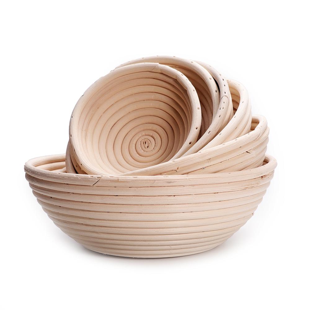 Banneton Bread Proofing Basket, Sourdough Brotform Natural Rattan Basket for Bread Baking - Includes Cloth Liner & Dough Scraper