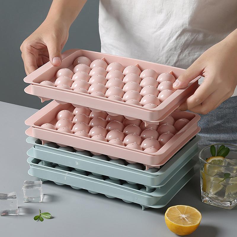 1 Pcs 3D Round Ice Cube Tray With Lid Plastic Diamond Spherical Style Ice Mold Diy Mould Ice Ball Maker Kitchen Tools