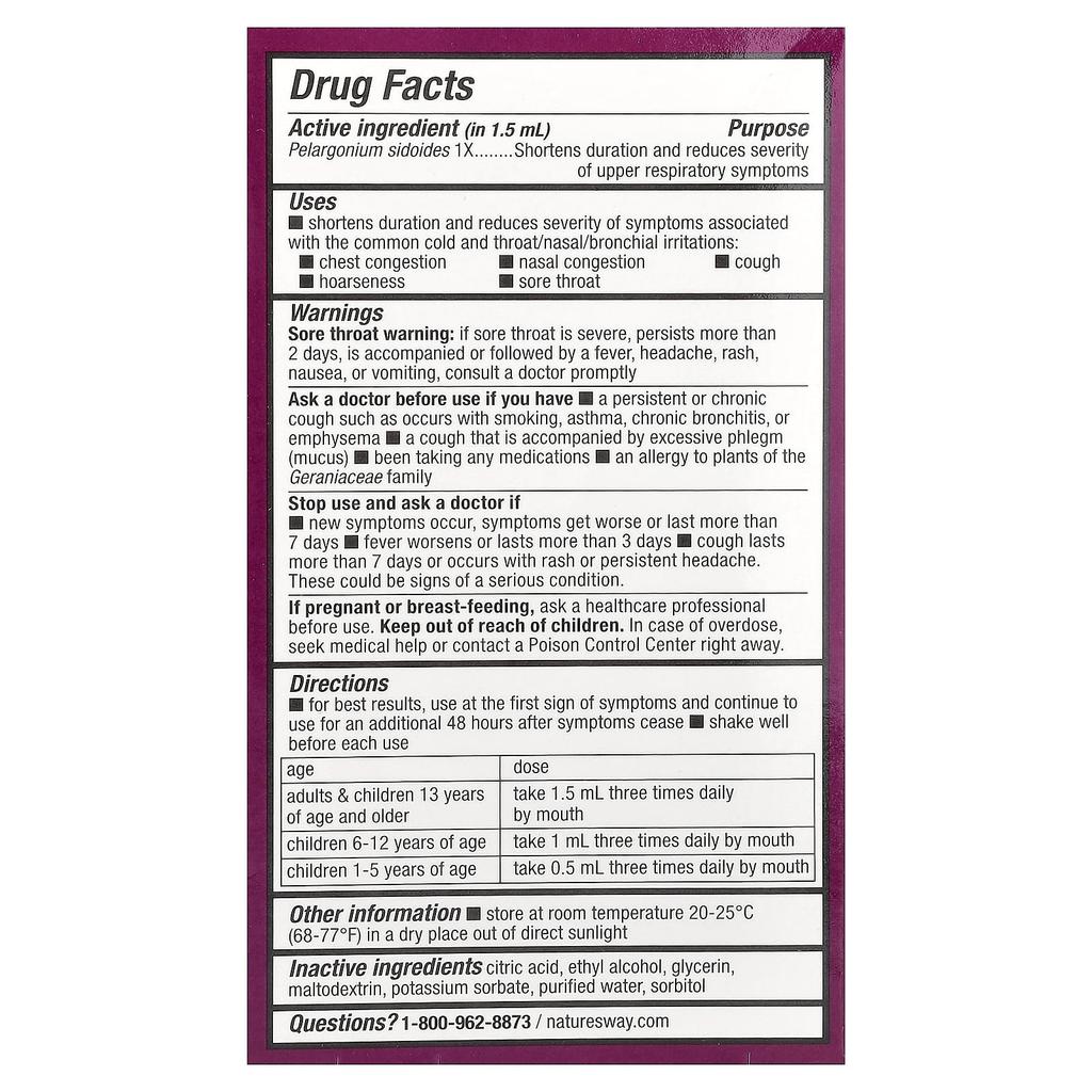Nature'S Way, Umcka® Cold Relief Drops, Ages 1+, 59 Ml (2 Fl Oz)