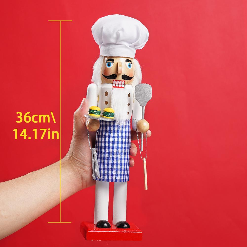 Рождественский Щелкунчик повар-гамбургер и кондитер Ручная работа Украшение Рождество Новый год Праздничная вечеринка Украшение Подарок