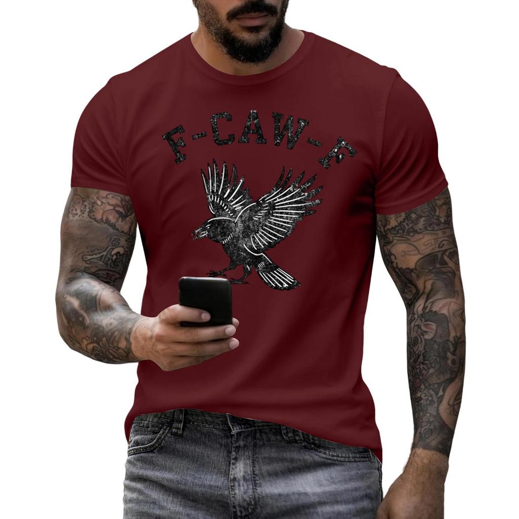 Men's Fashion Casual Printed Short Sleeve Round Neck Pullover Tops