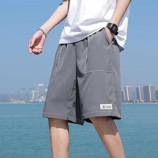 Летние модные капри, свободные шелковые винтажные модные повседневные молодежные верхняя одежда, шорты, модные мужские