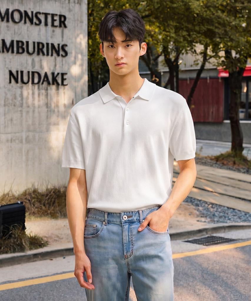 STCO Diems Ice Touch Collar Knit_Ivory (Classic Fit)_Dktvb01Csi