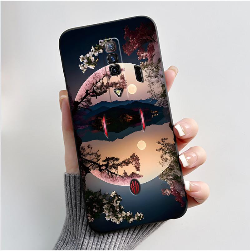 Чехол для Red Magic 7 NX679J Чехол для Nubia Red Magic 7S Задняя крышка Милый Кролик с Сердечками Черный Мягкий ТПУ Чехол для Телефона Оболочка для RedMagic 7 7S