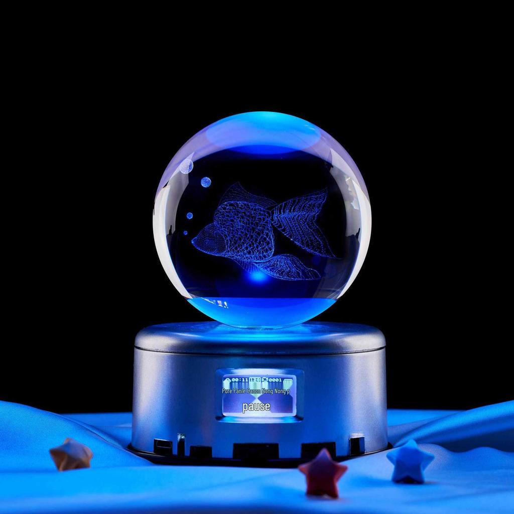 Engraved Crystal Music Box Night Light - Perfect Gift for Classmates or Best Friends