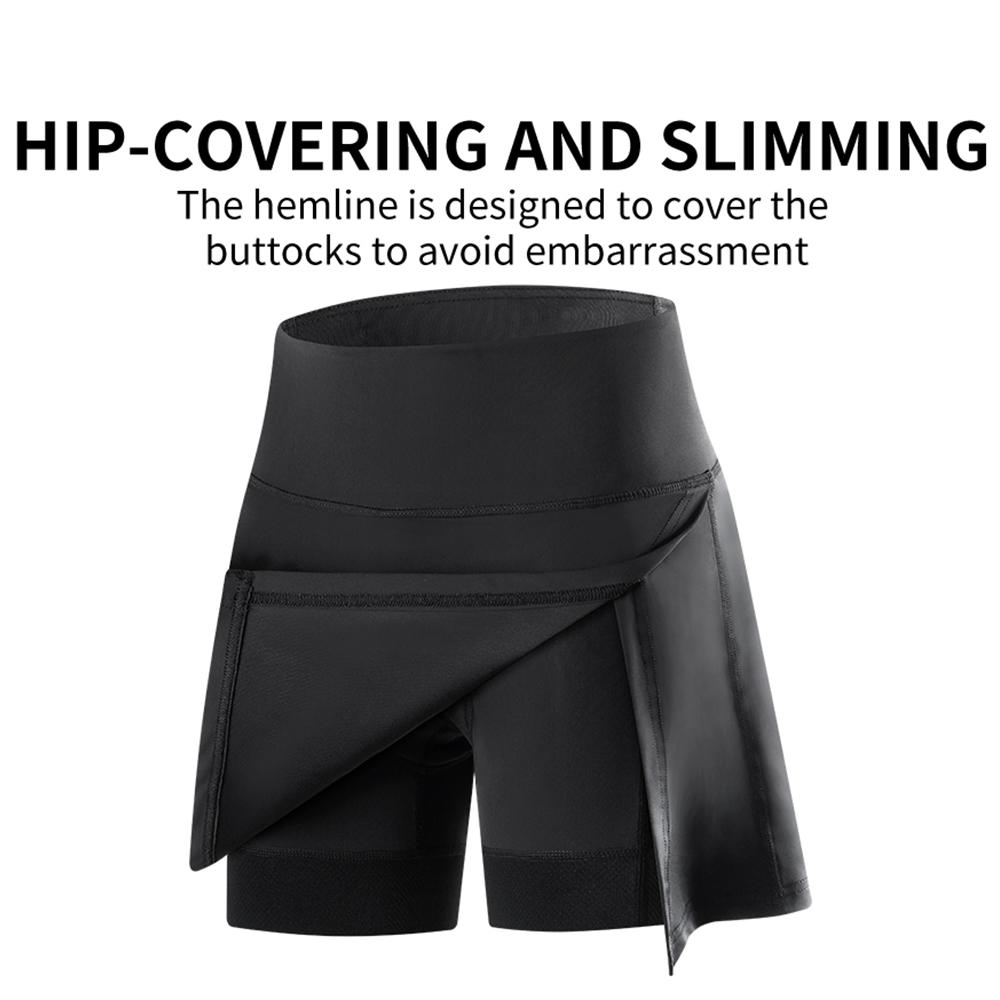 Women Cycling Shorts 5D Gel Pads Outdoor Sports Trousers Skirt 2 In1 High Stretchy Cycling Leggings Solid Color Skirts Shorts