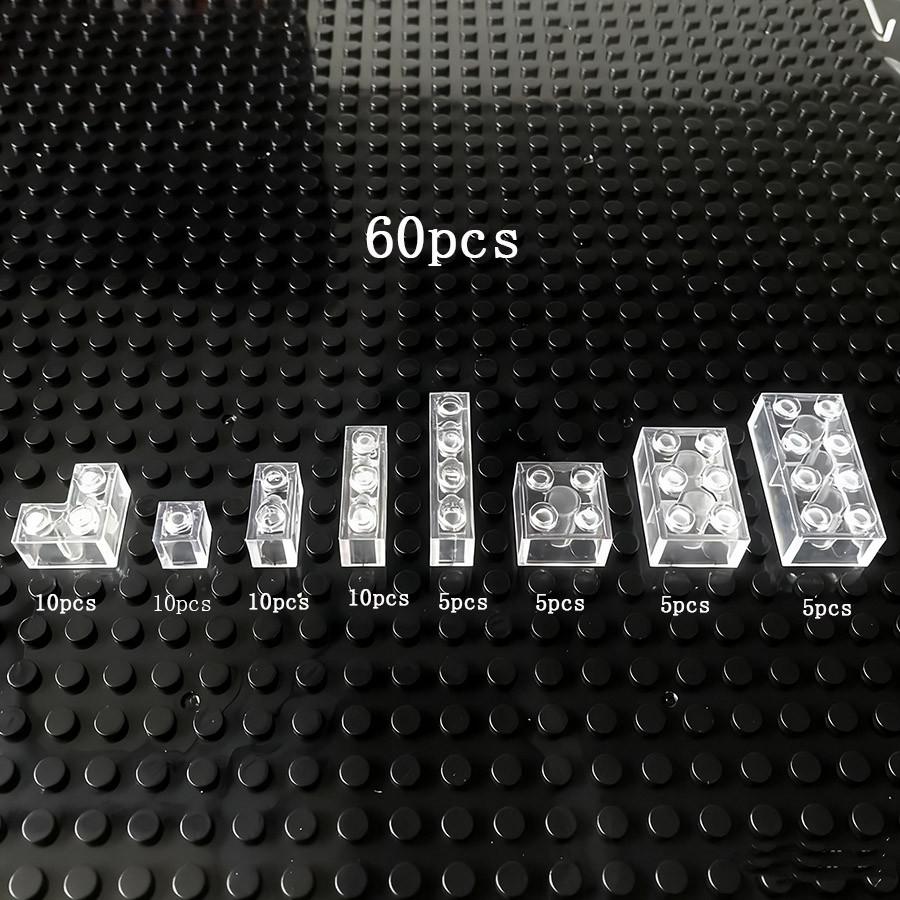 55 шт. Мелкие детали Смешанные Кирпичики Прозрачные Прозрачные Толстые Кирпичики Модель Классические Насыпные Детали Строительные Блоки Подарки Игрушки для Детей