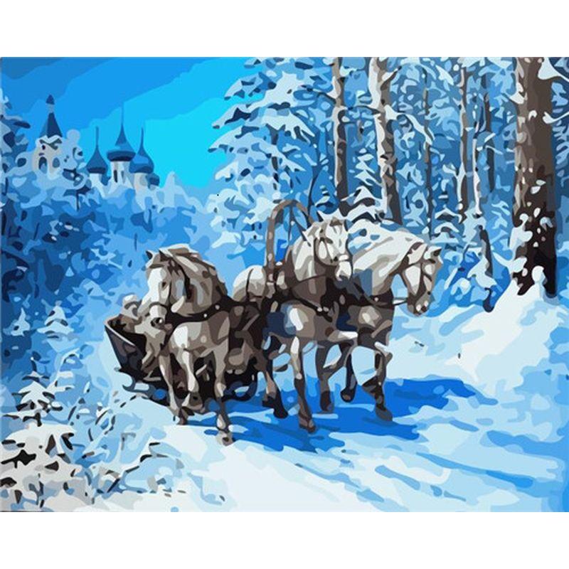 DIY 5D Diamond Painting House Diamond Embroidery Winter Snow Scenery Full Round Mosaic Resin Landscape Cross Stitch Kits