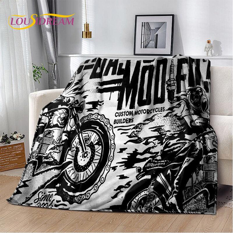 Мягкое плюшевое одеяло с черепом в стиле ретро, ​​фланелевое одеяло для гостиной, спальни, кровати, дивана, чехол для пикника