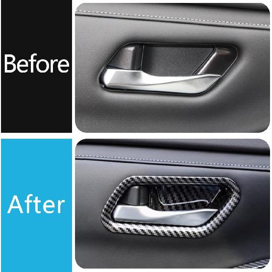 Car Accessories Fit for Nissan Sentra 2020 2021 2022 2023 2024 2025 Interior Door Handle Bowl Decor Sticker Cover Trim (Carbon Fiber) 4PCS ABS