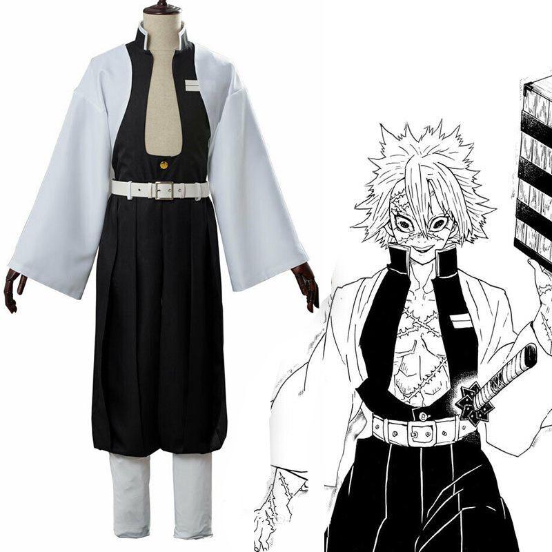 Demon Kimetsu Slayer No Yaiba Wind Pillar Sanemi Shinazugawa Cosplay Set Costume