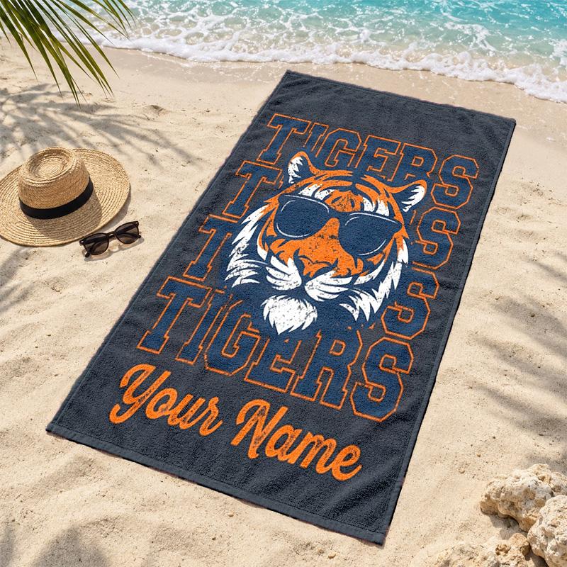 Detroit Tigers Custom Name Beach towels also serve as bath towels summer essential a musthave for the outdoors the beach and the pool