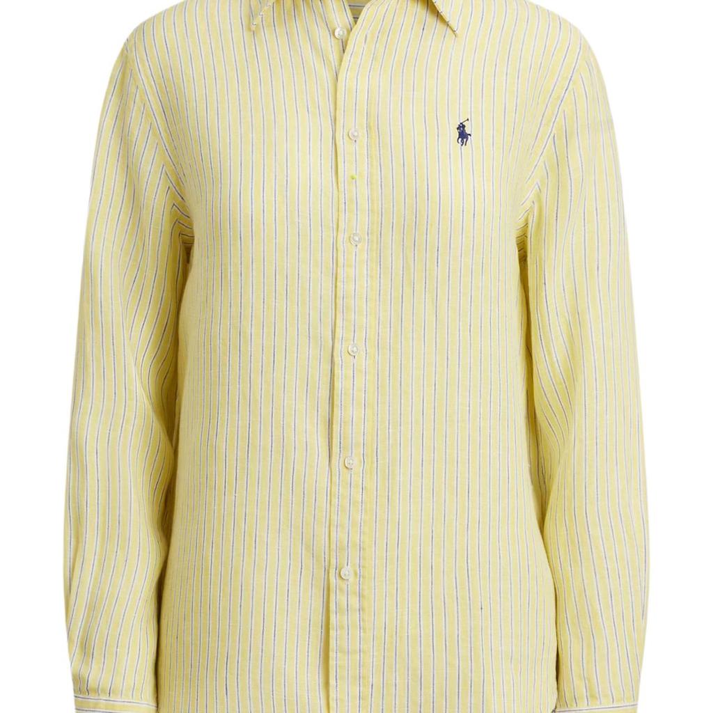 Polo Ralph Lauren Классический крой В полоску Льняная рубашка Женские топы 211A96158-002