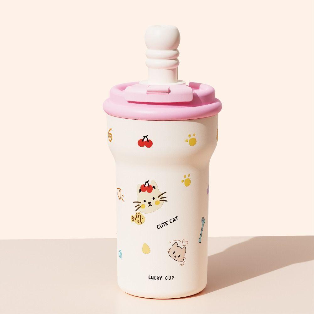 Cartoon Insulated Cup 600ml Water Mug Cute Vacuum Cup