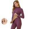 Winter Women's Thermal Underwear Thick Intimate Set Berber Fleece 2 Pieces Underpanties and Undershirts