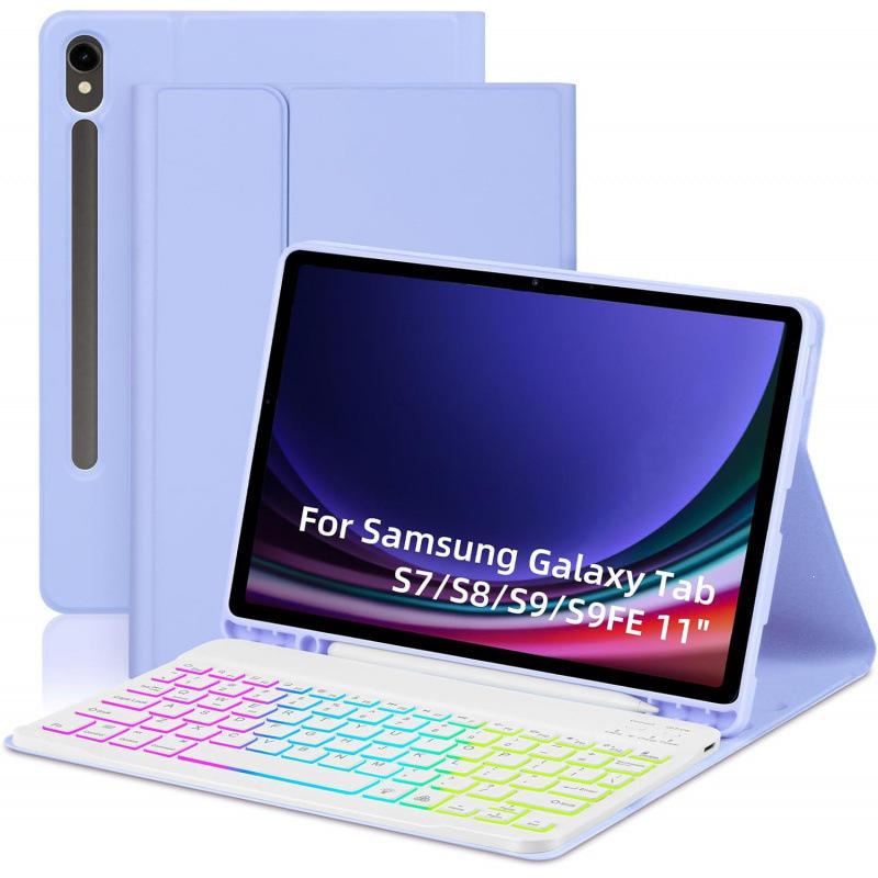 Чехол-клавиатура Bluetooth для Samsung Galaxy Tab S9 FE 11" с 7-цветной подсветкой