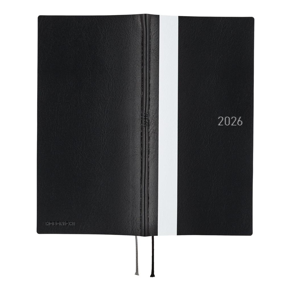 Hobonichi Techo 2026 weeks White Line/Black January Start Weekly Planner Left Slim Vertical