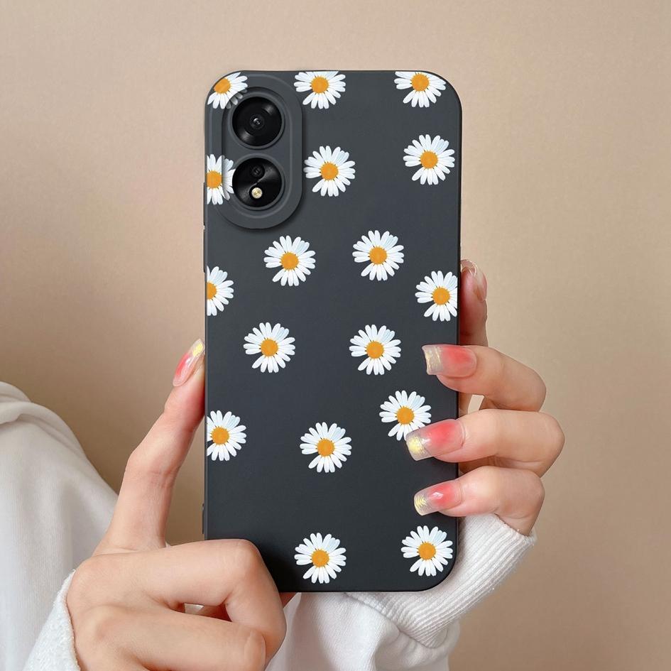 For OPPO A2 A38 A58 A78 A79 Realme 11 Pro Plus Phone Case Cute Fashion High Quality Sunflower Butterfly Matte Liquid Silicone For OPPO Phone Bumper