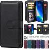 Magnetic Flip Wallet 10 Card Slots Holder Leather Case For iPhone 15 14 Plus 13 12 11 Pro Max XSMax for Samsung S24 S23 S22 S21 Ultra Plus A15 A14 A54