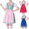 Oktoberfest Women's Short Sleeve V-Neck Low Neck Uniform Set Dress