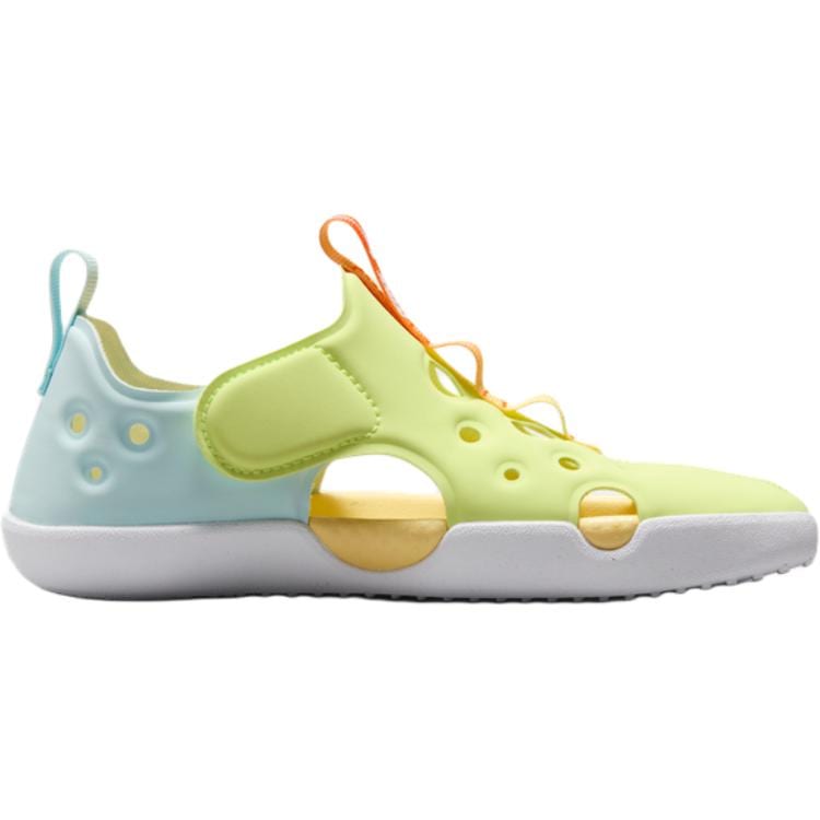 Nike Sunray Protect 4 Нескользящие Устойчивые к истиранию Низкие Детские Сандалии Желтый Синий IB8892-781
