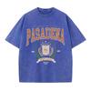 Summer Women Cotton Washed T-Shirts Design Pasadena Finest League Printed Tops Loose Distressed O-Neck Street Clothes