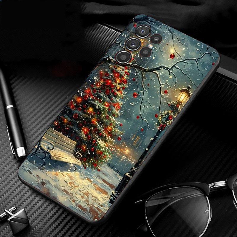 Merry Christmas Tree Phone Case For Samsung Galaxy S25 S24 S23 S22 S21 Ultra S24 S23 S22 S21 S25 Plus S24 S25 FE