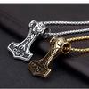 Мужское ожерелье с подвеской «Молот Тора» из скандинавской мифологии из серебра и золота