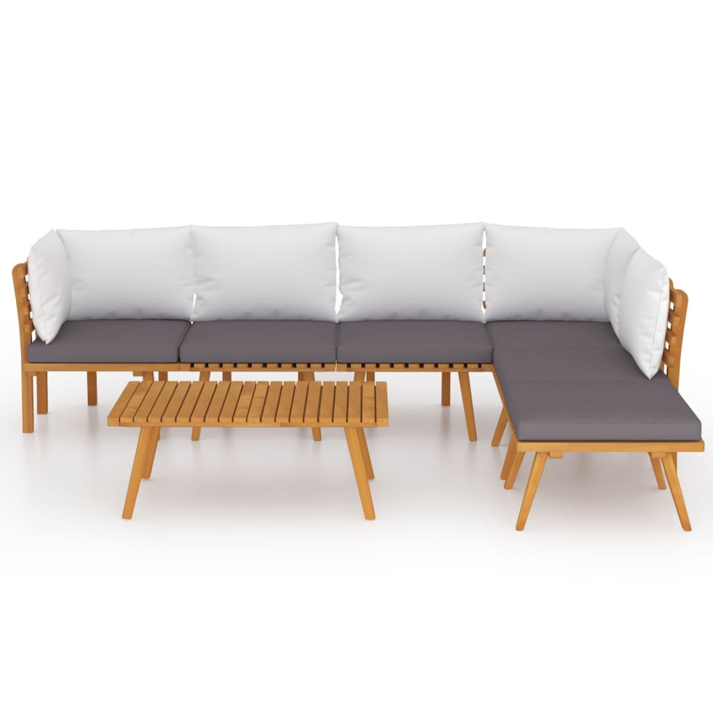 7 piece Garden Lounge Set with Cushions Solid Acacia Wood