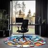 Christmas Street Printed Round Rug Carpet Chair Rug Area Rug Entryway Doormats,for Office Chair Living Room Bedroom Kitchen Room.