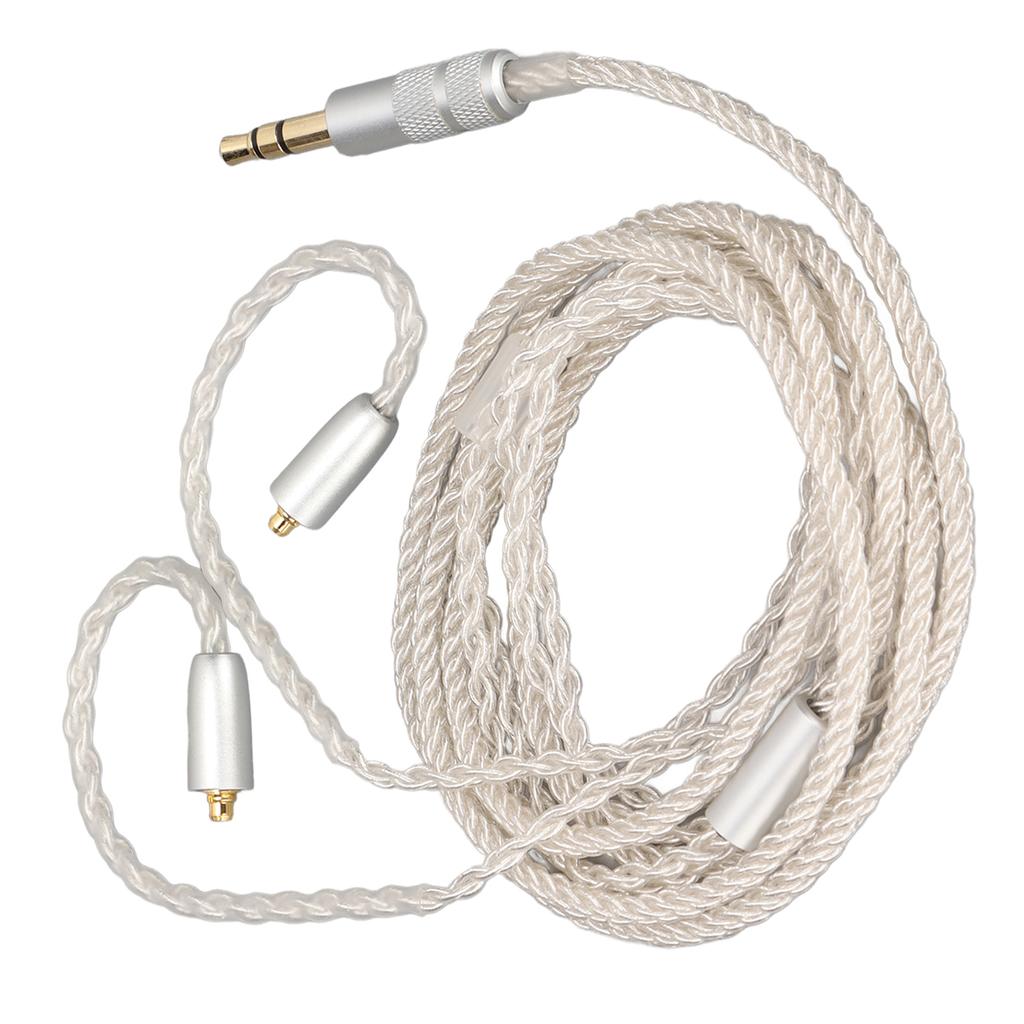 MMCX Headphone Cable 8 Strands Silver Plated Copper Headphone Upgrade Cable for SE215 SE315 SE425 SE535 SE846 TK200 T100