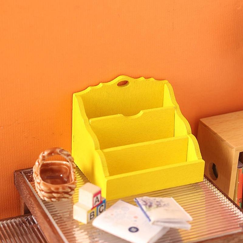 1:12 Dollhouse Miniature Desktop Storage Rack Organizer Box Bookshelf Home Decor