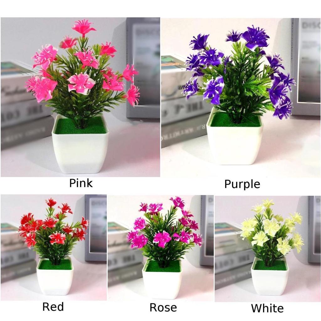 Мини-моделирование цветения бонсай искусственный цветок растение украшение для дома и офиса