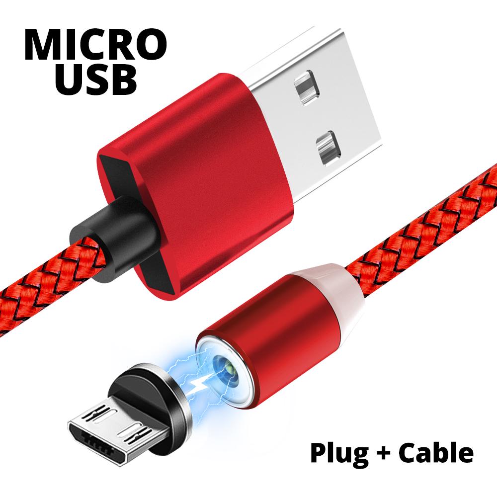 Магнитный USB-кабель 2,4 и кабели Micro USB для быстрой зарядки Тип C Круглый магнитный зарядный шнур на 360 градусов