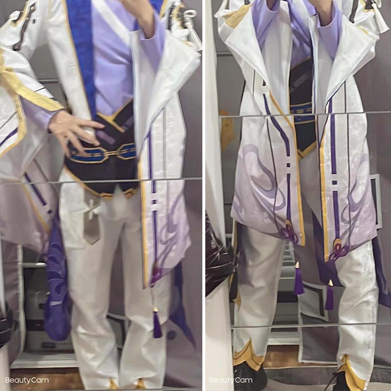 Жаккардовая ткань Камисато Аято, костюм для косплея, игровой костюм, полный комплект, роскошная одежда на Хэллоуин, парик для мужчин, Comic Con