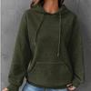 Autumn Women's Loose Fitting Hooded Long Sleeved Patchwork Waffle Hoodie