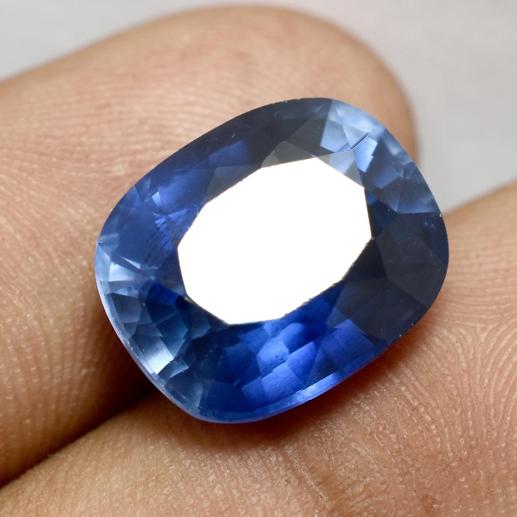 Natural Blue Sapphire Loose Gemstone 12.35 ct Cushion September Birthstone for Gem Collections