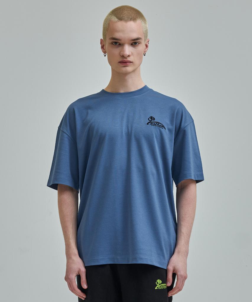 ZNOTHER Dog Logo Embroidered T-Shirt Blue